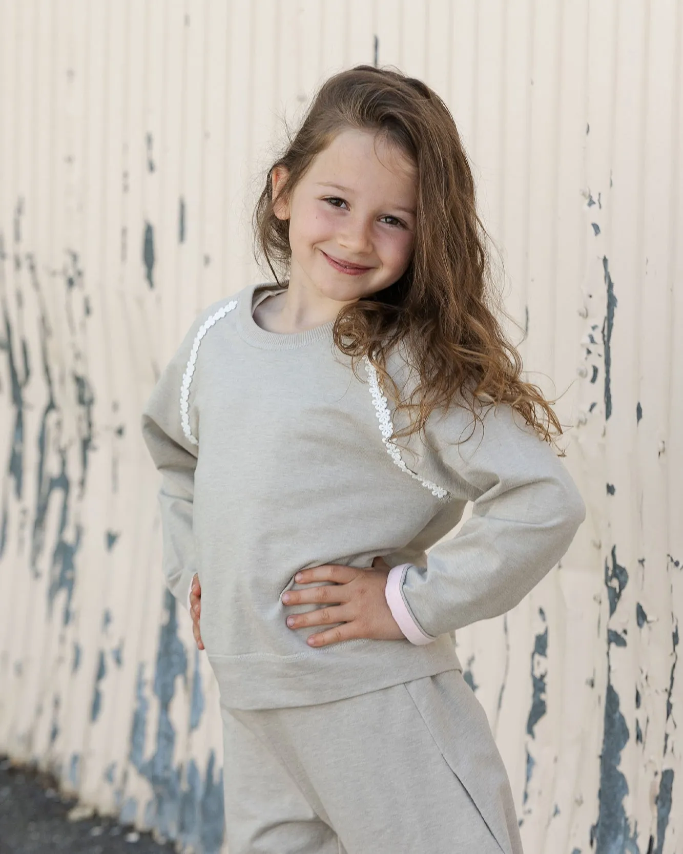 Lace Trim Raglan Sweater