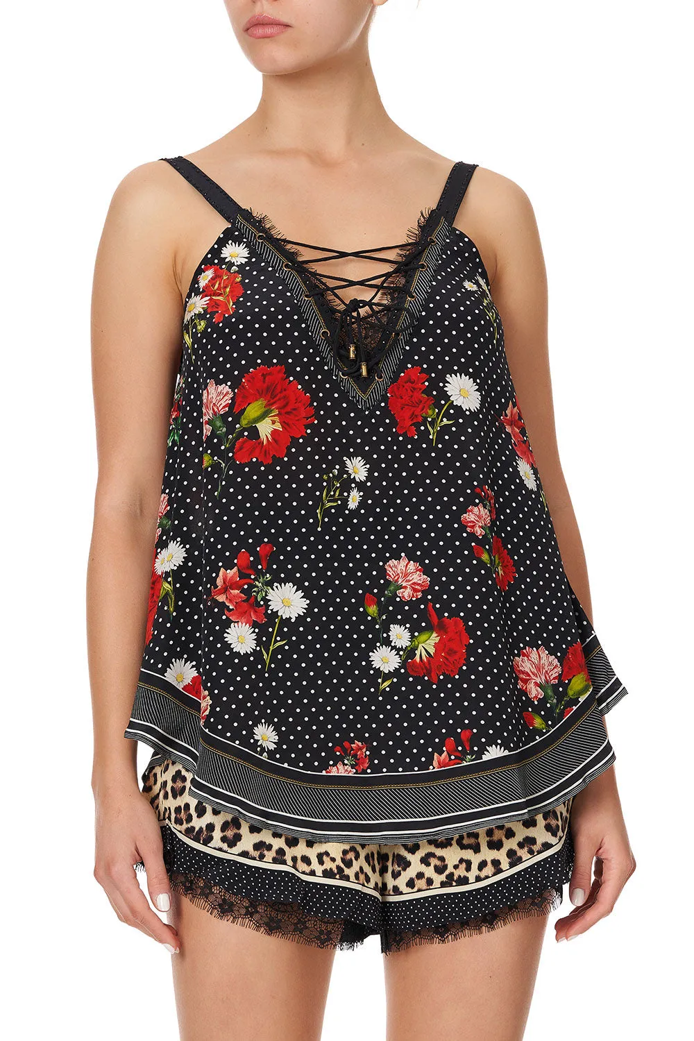 LACE UP EYELET CAMI COASTAL PARISIENNE