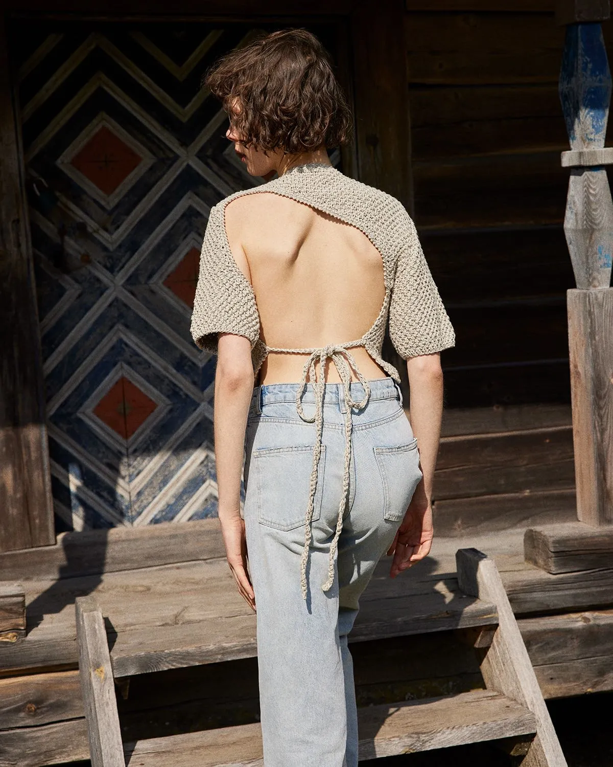 Lake Galvė: Natural Linen Top