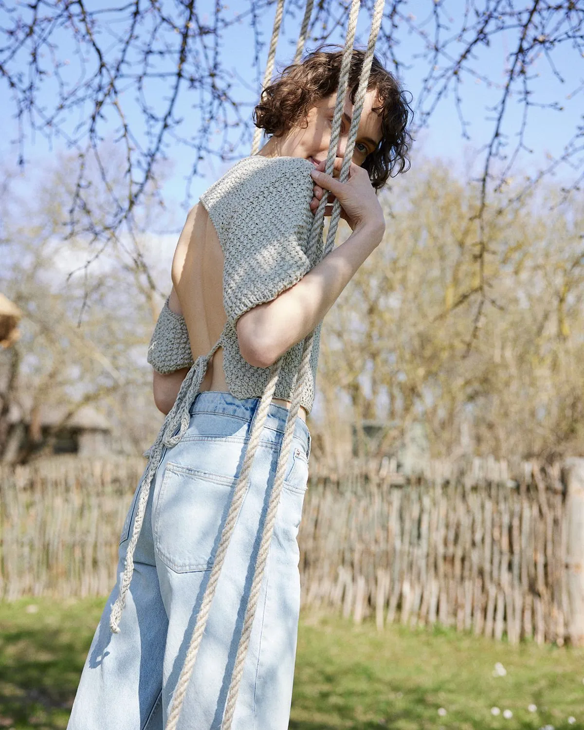 Lake Galvė: Natural Linen Top