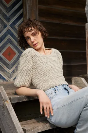 Lake Galvė: Natural Linen Top