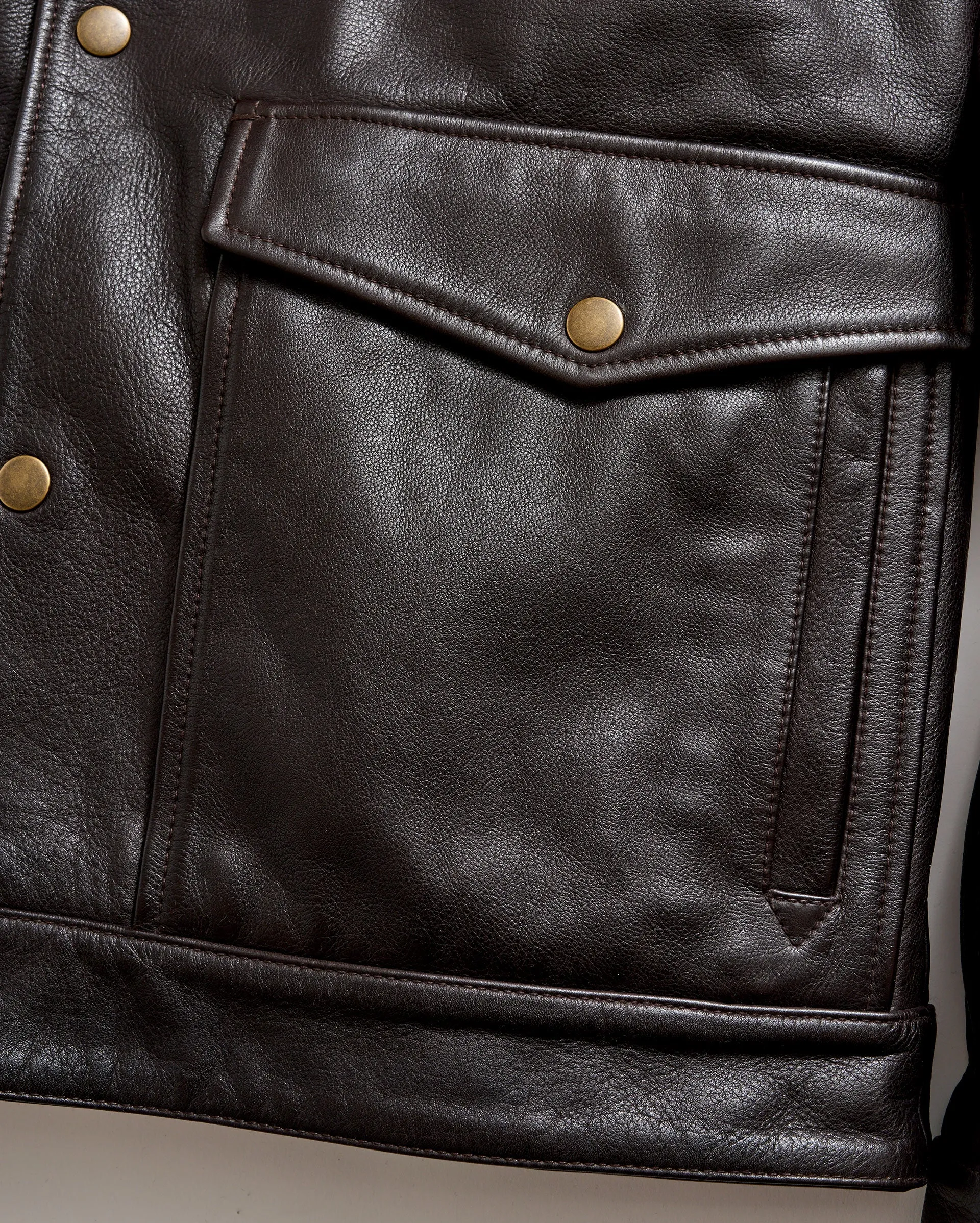 Leather Flight Jacket with Shearling Collar