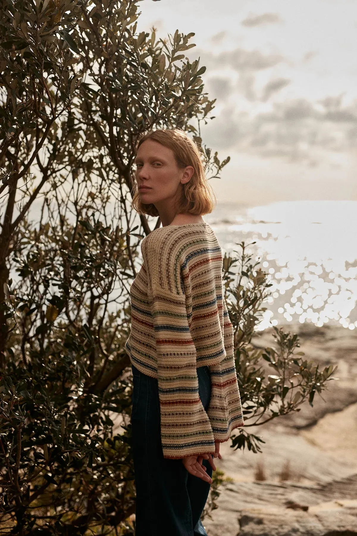 Lilya Collectiva Stripe Knit Top - Desert Mix