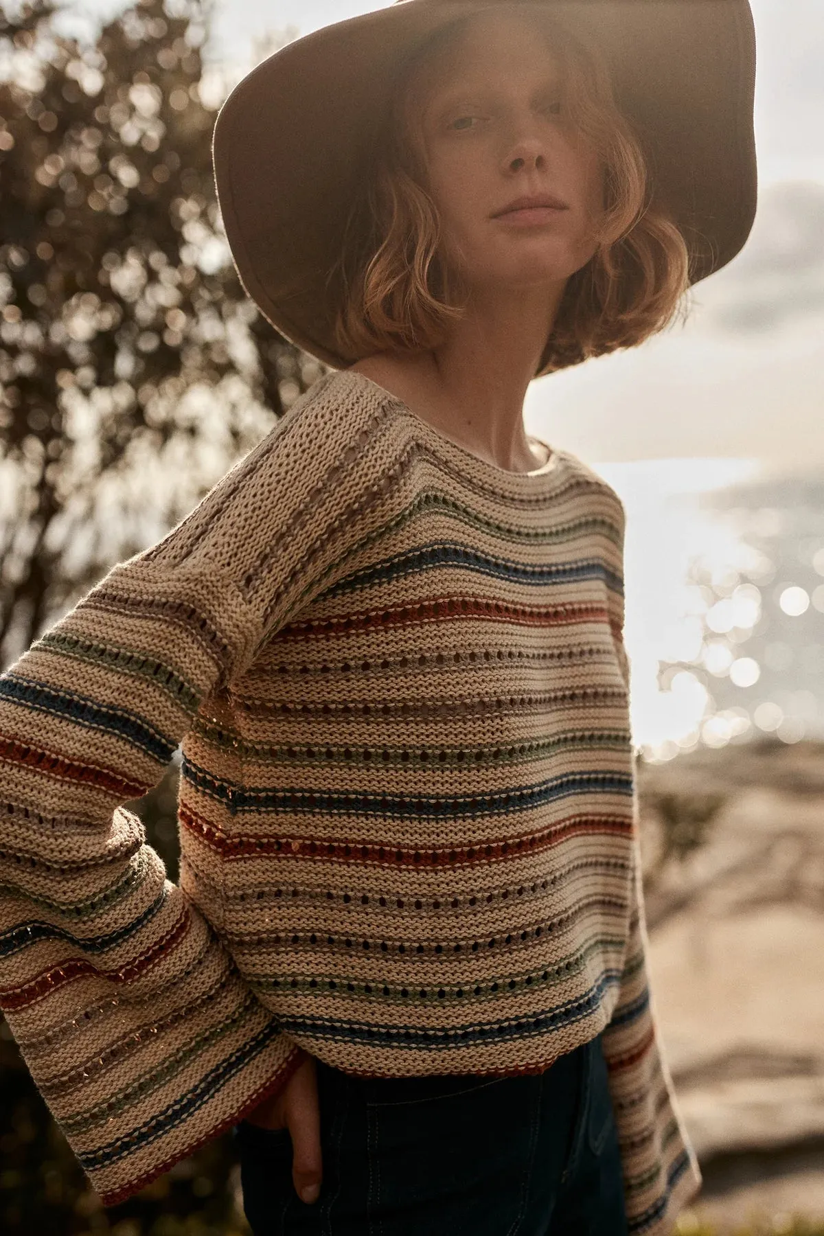 Lilya Collectiva Stripe Knit Top - Desert Mix