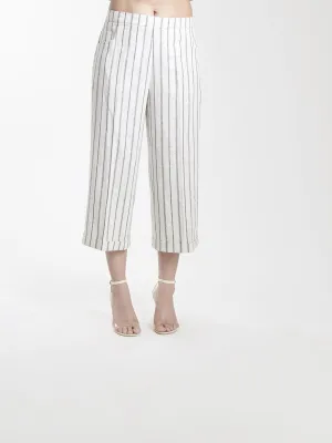 Linen Comfort Fit Culottes - White