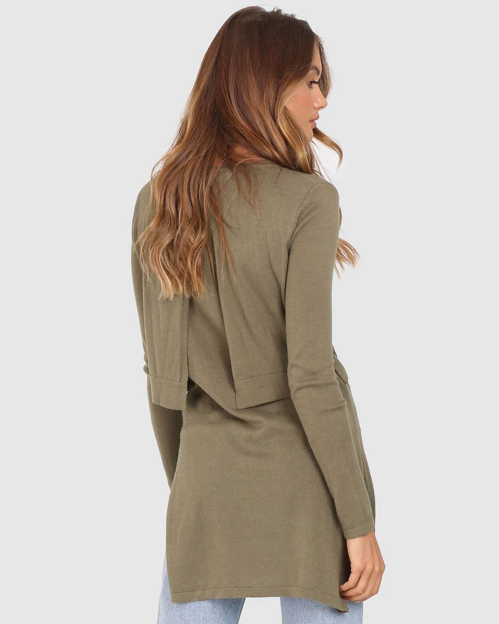 Madison The Label Hana Overlay Knit Top - KHAKI