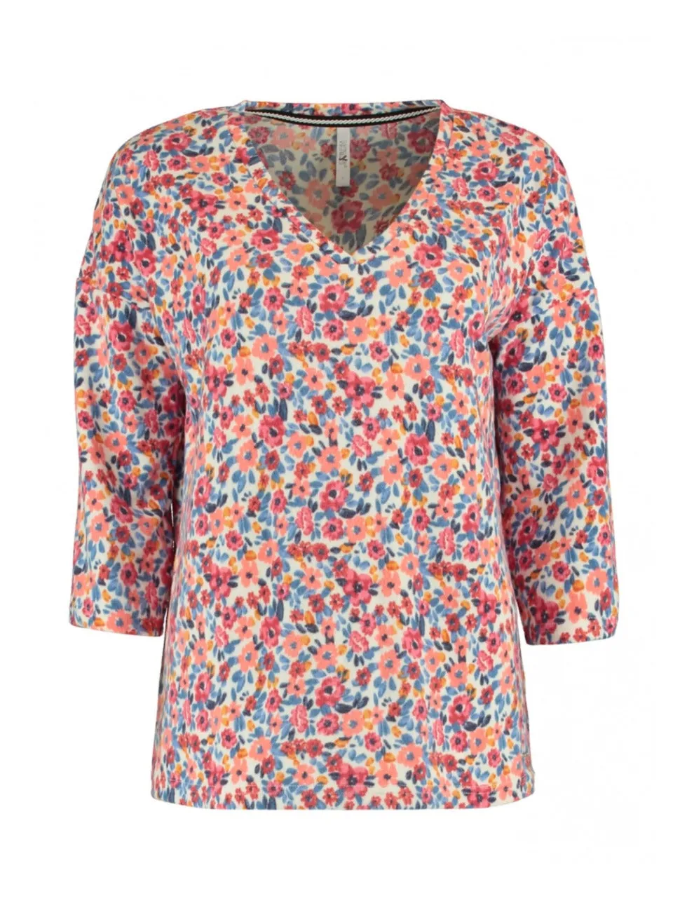 Malia Offwhite Flower Print Knit Top