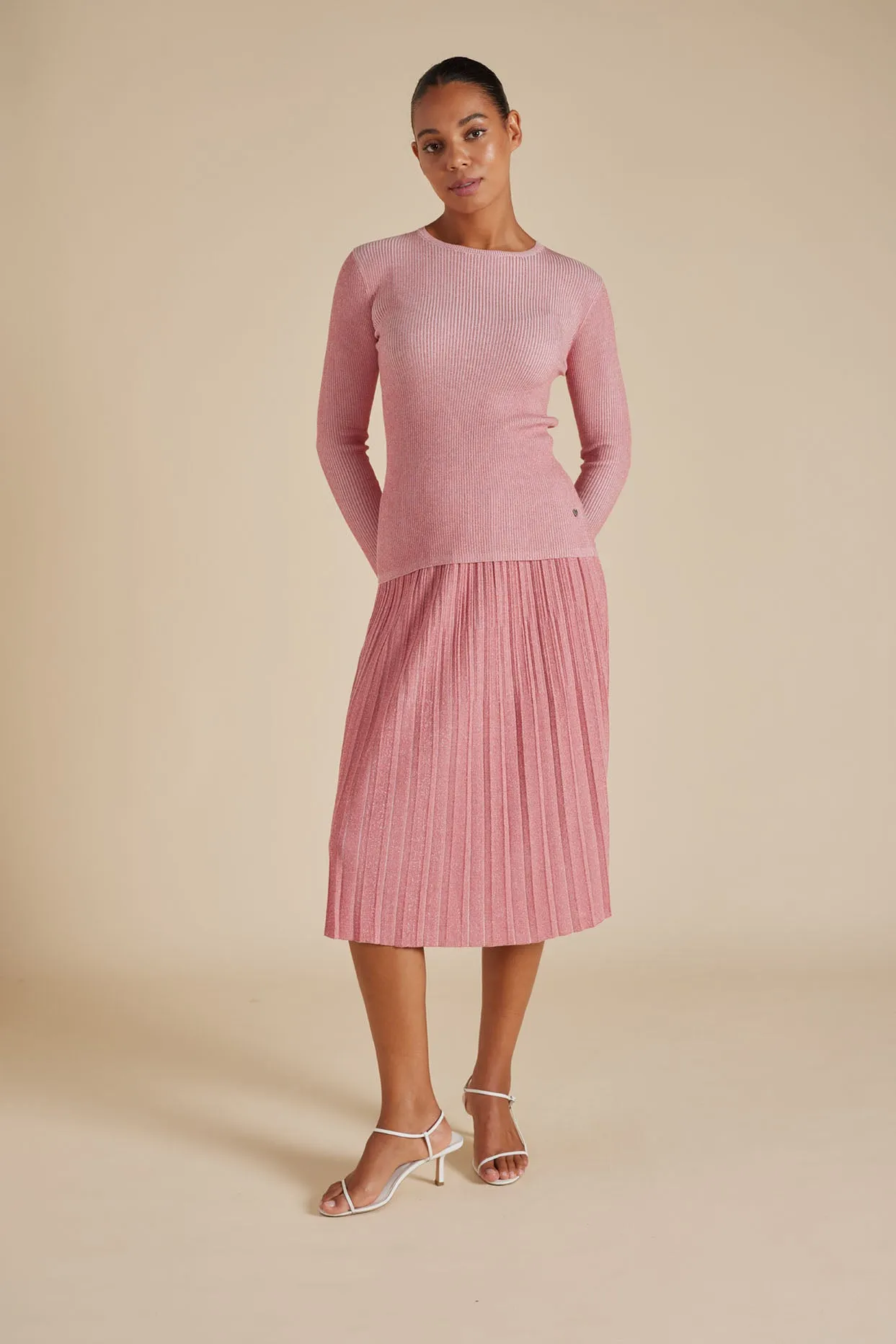 Marley Cotton Lurex Top in Frosting