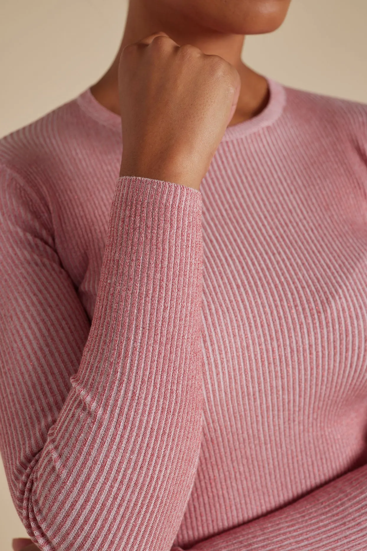 Marley Cotton Lurex Top in Frosting