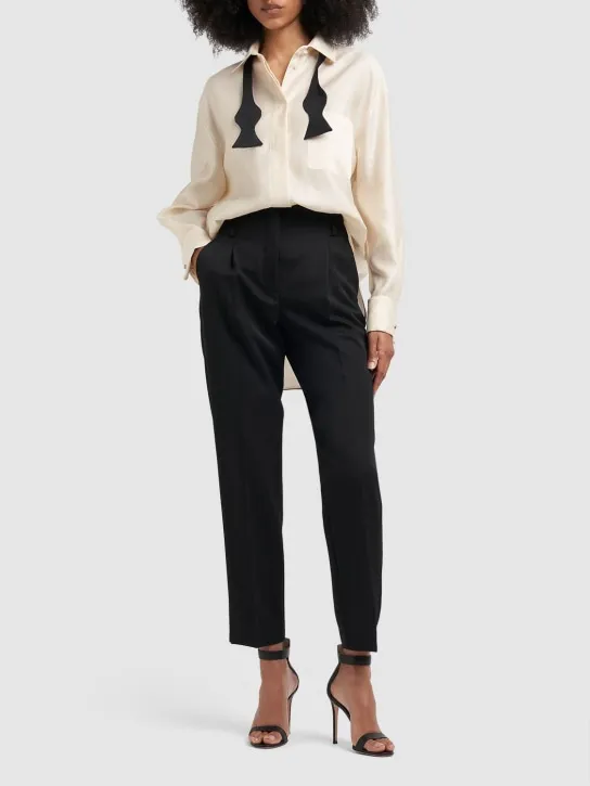 Max Mara   Celtico wool &amp; mohair straight pants 