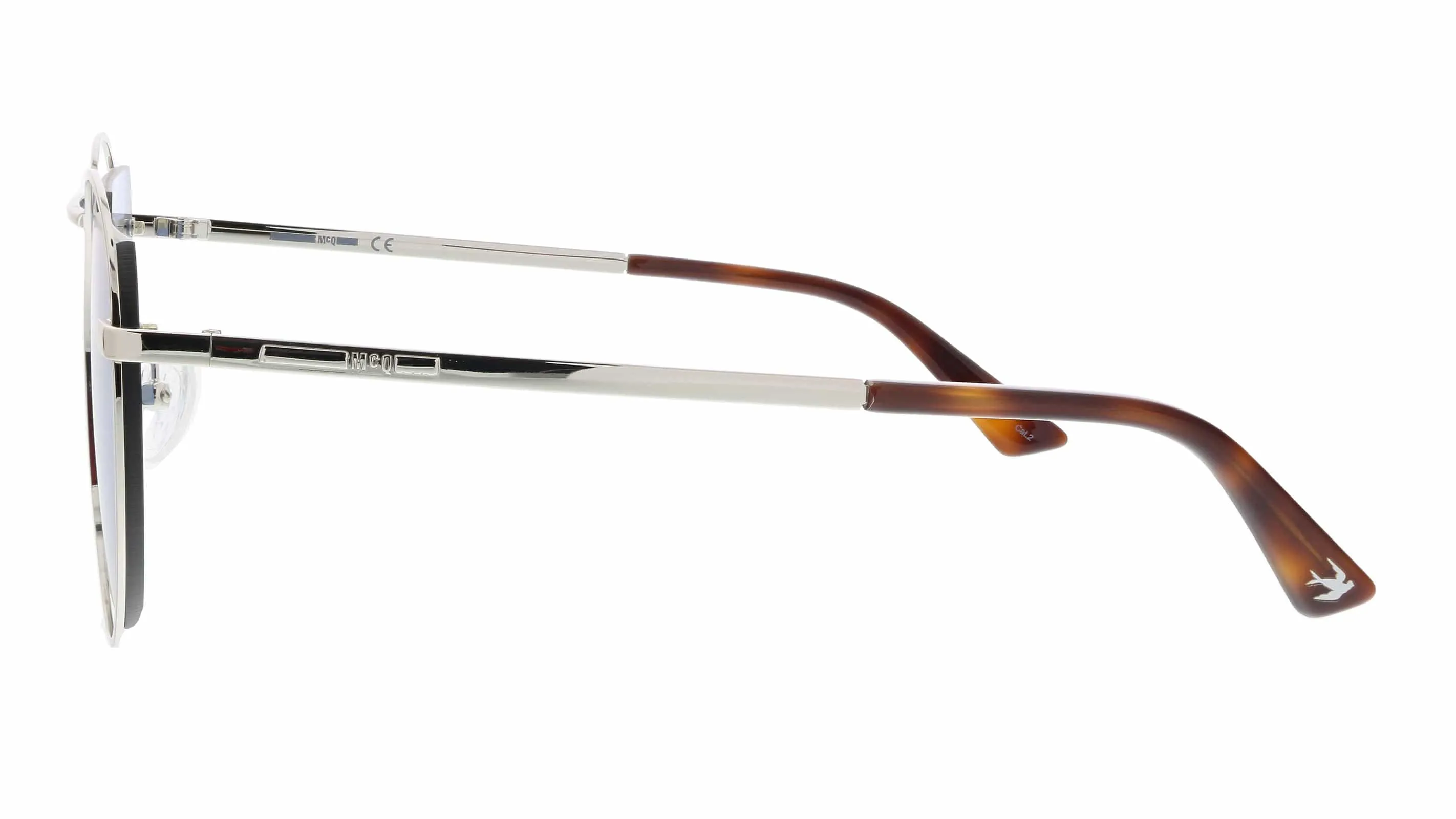 McQ MQ0232SA-004 Silver Aviator Sunglasses