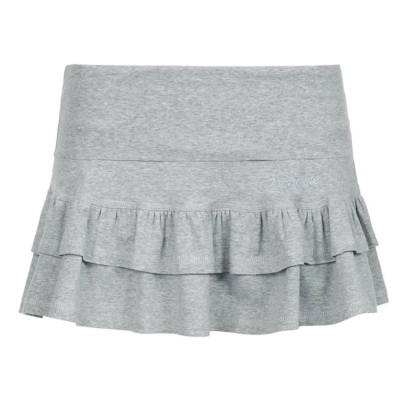 Metaversmall Sweet Pink Folds Tierred Summer Mini Skirt With Lined Korean Style Slim Hottie Y2K A-Line Women's Skirts Double Layer