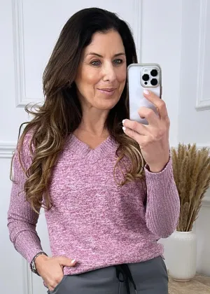 Mette Dry Rose Marl Knit Top