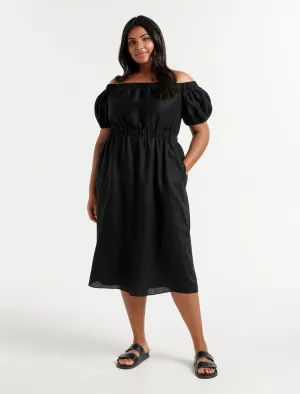 Milan Curve Bardot Midi Dress
