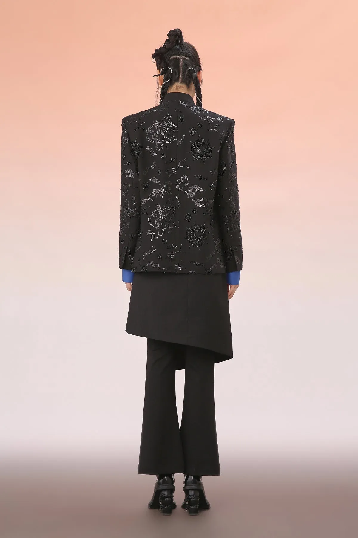 Mukzin | Wide-Leg Black Patchwork Pants