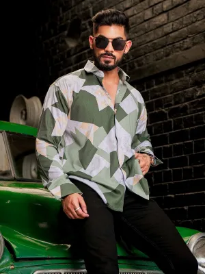 Multi Green Modal Cotton Print Premium Shirt
