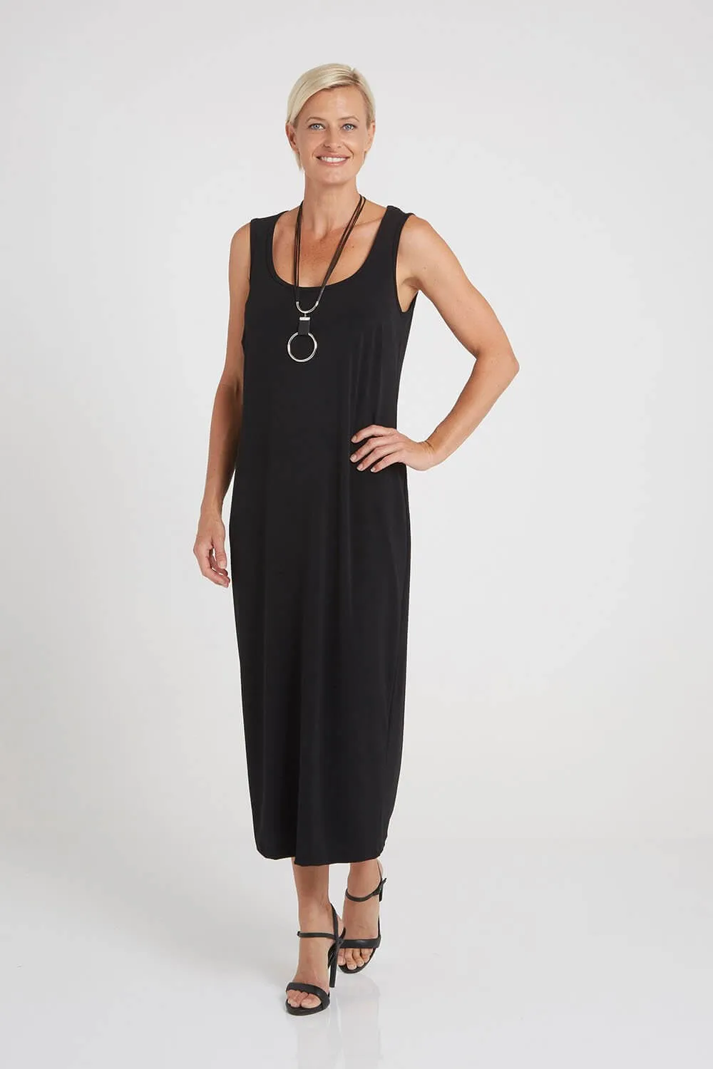 Norma Midi Stretch Slip - Black