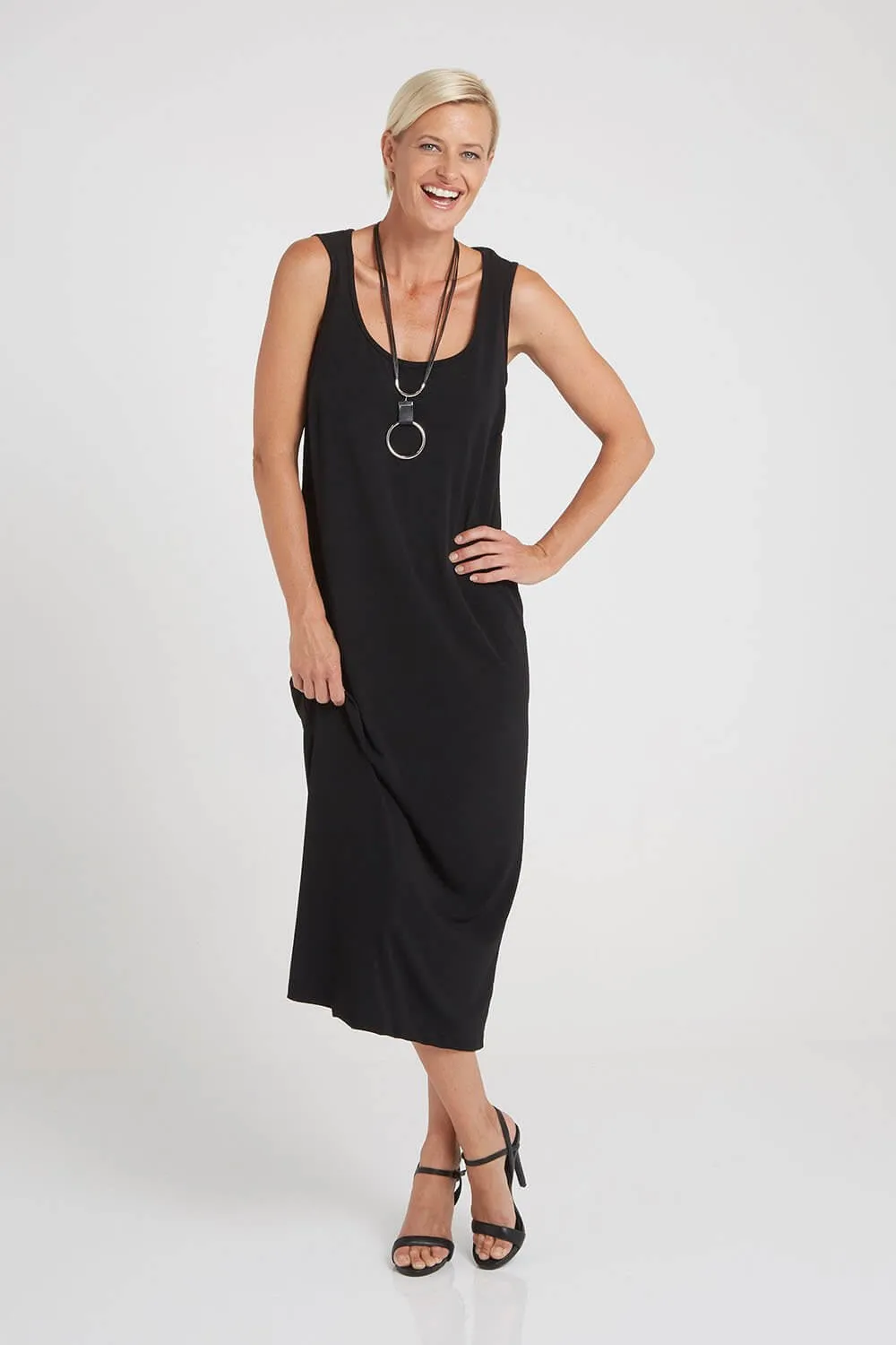 Norma Midi Stretch Slip - Black