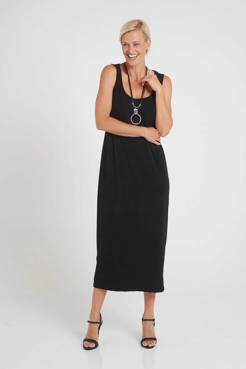 Norma Midi Stretch Slip - Black