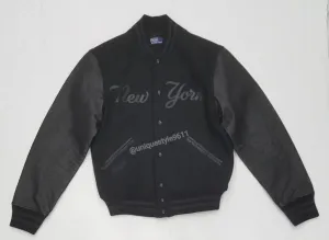 Nwt Polo Ralph Lauren Black Yankees Varsity Jacket