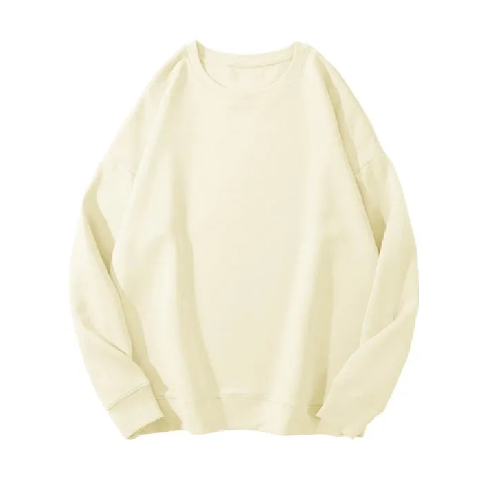 O-neck Loose Solid Color Women's Hoodies Fashion Basic Office Ladies Winter Casual Pullovers Simple Female Sweatshirts