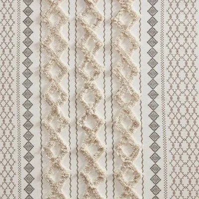 Open Box - 1pc 50"x84" Room Darkening Imani Lined Curtain Panel Ivory - Ink Ivy