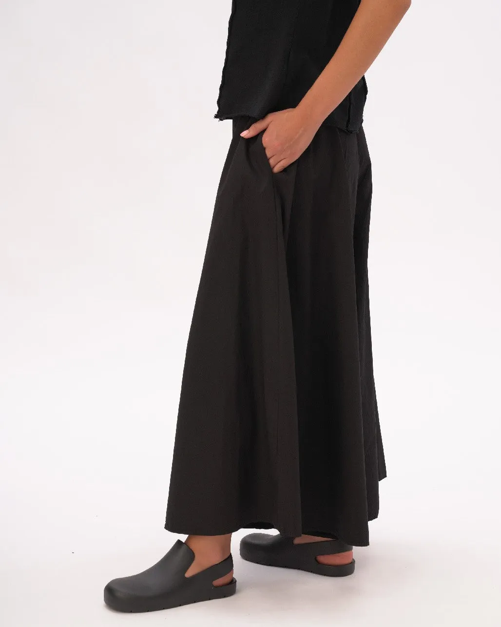 Organic Cotton Elastic Waist Palazzo Pants