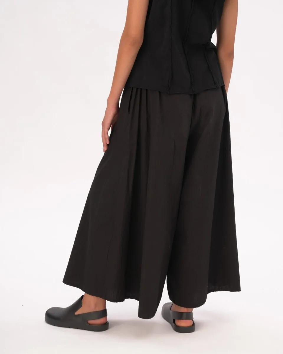 Organic Cotton Elastic Waist Palazzo Pants