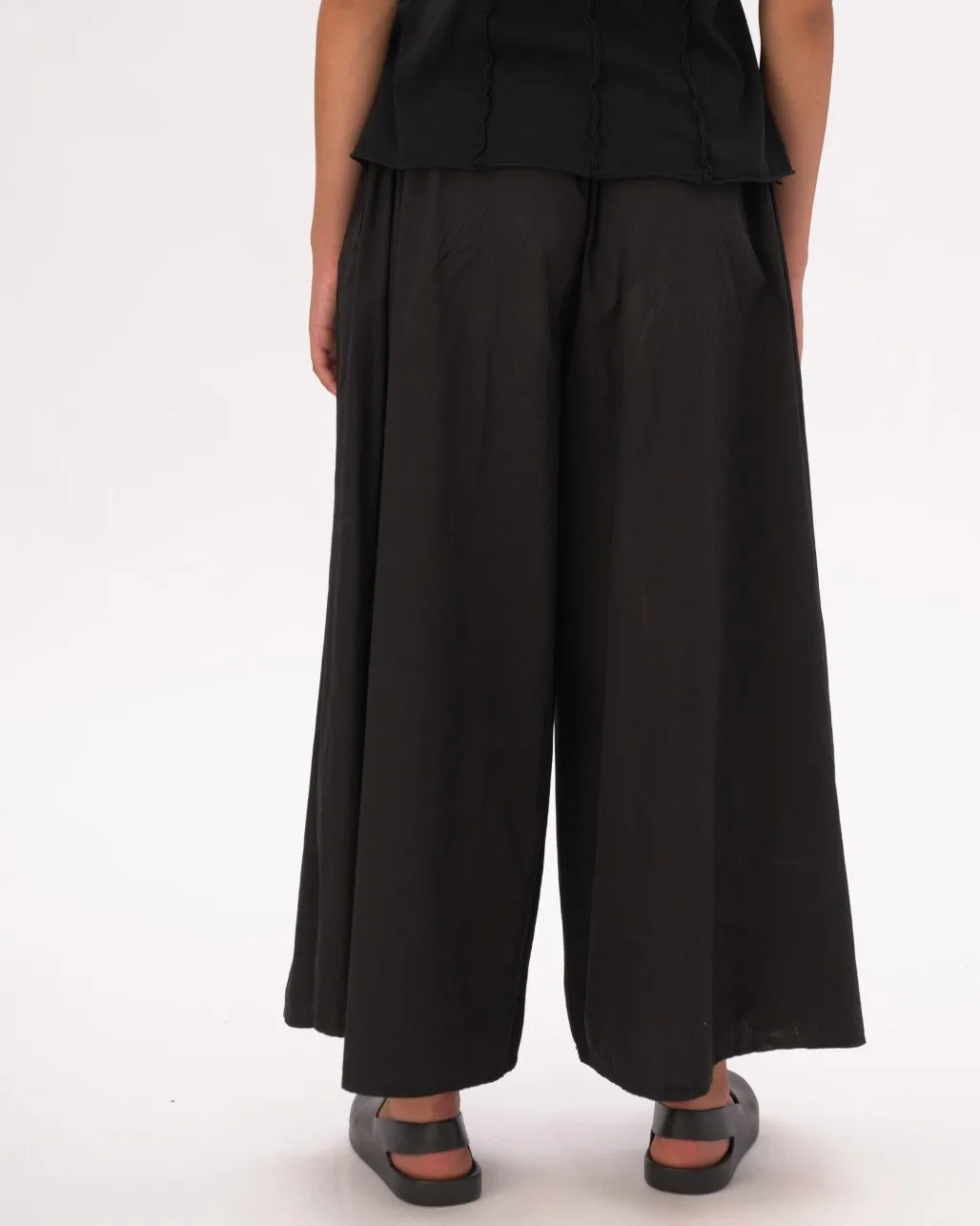 Organic Cotton Elastic Waist Palazzo Pants