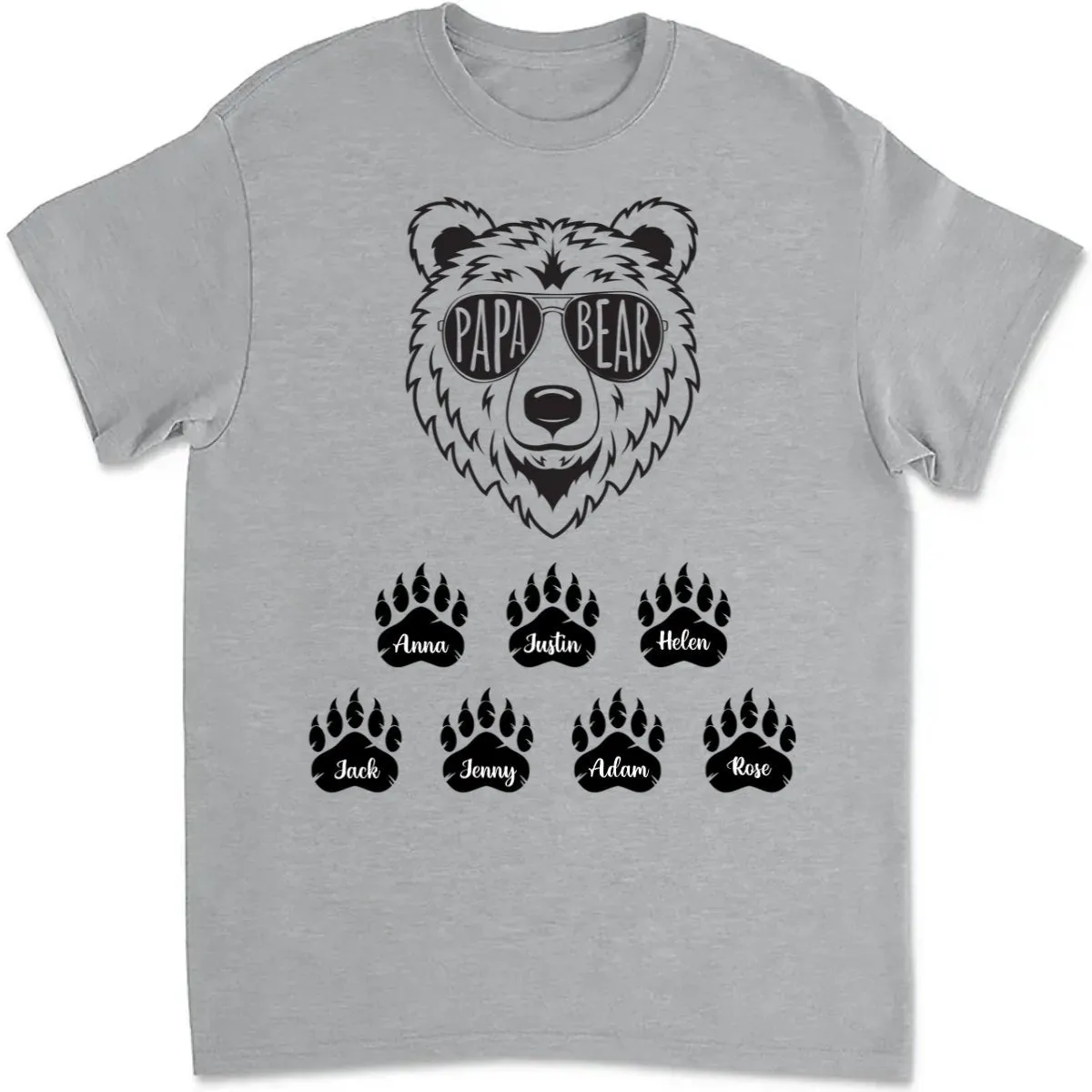 Papa - Papa Bear - Personalized T-Shirt