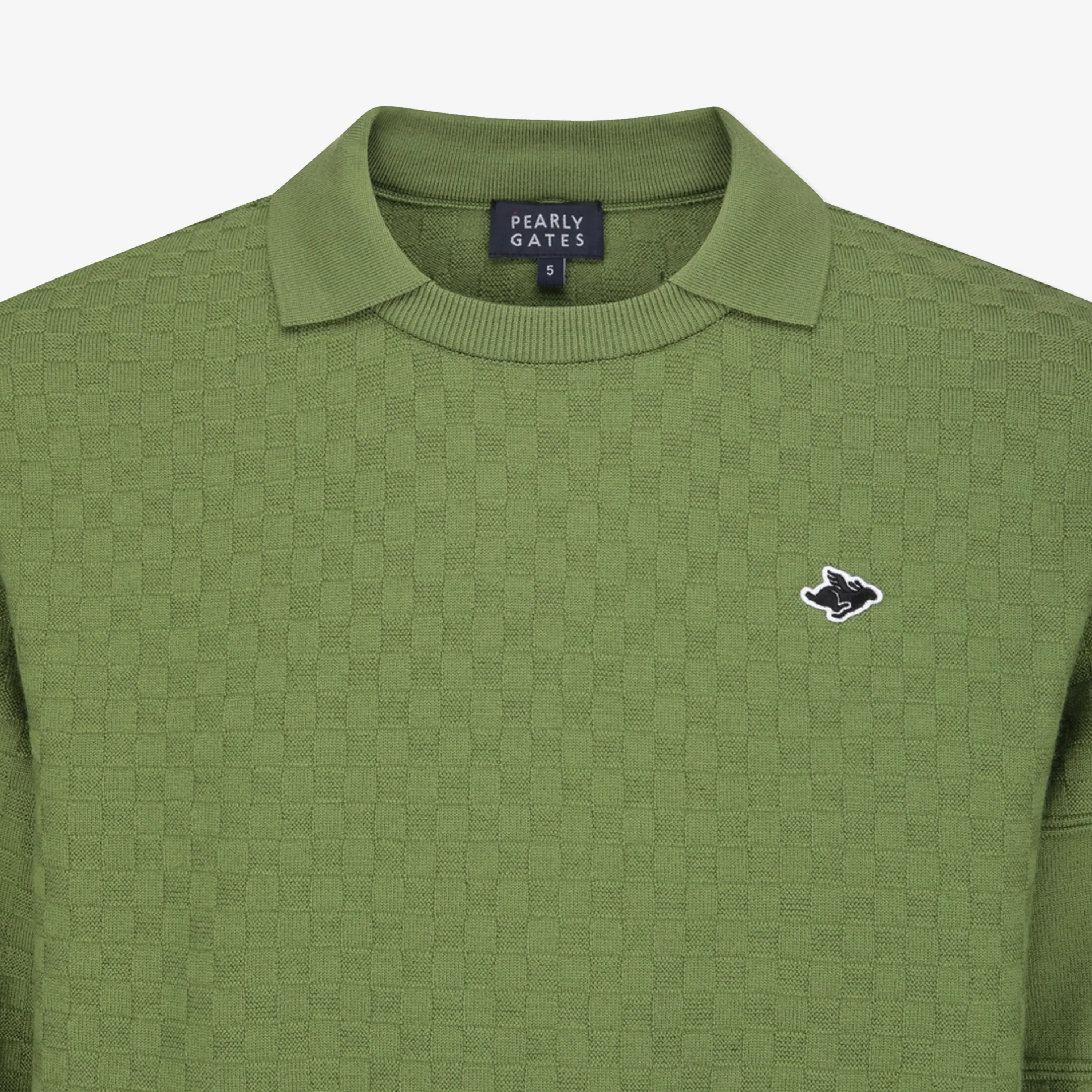 Pearly Gates Men's Long Sleeve Knit Shirt- Green