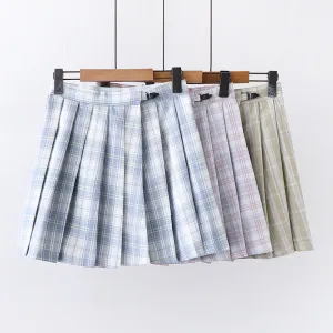 Plaid pleated skirt   tie PL50419
