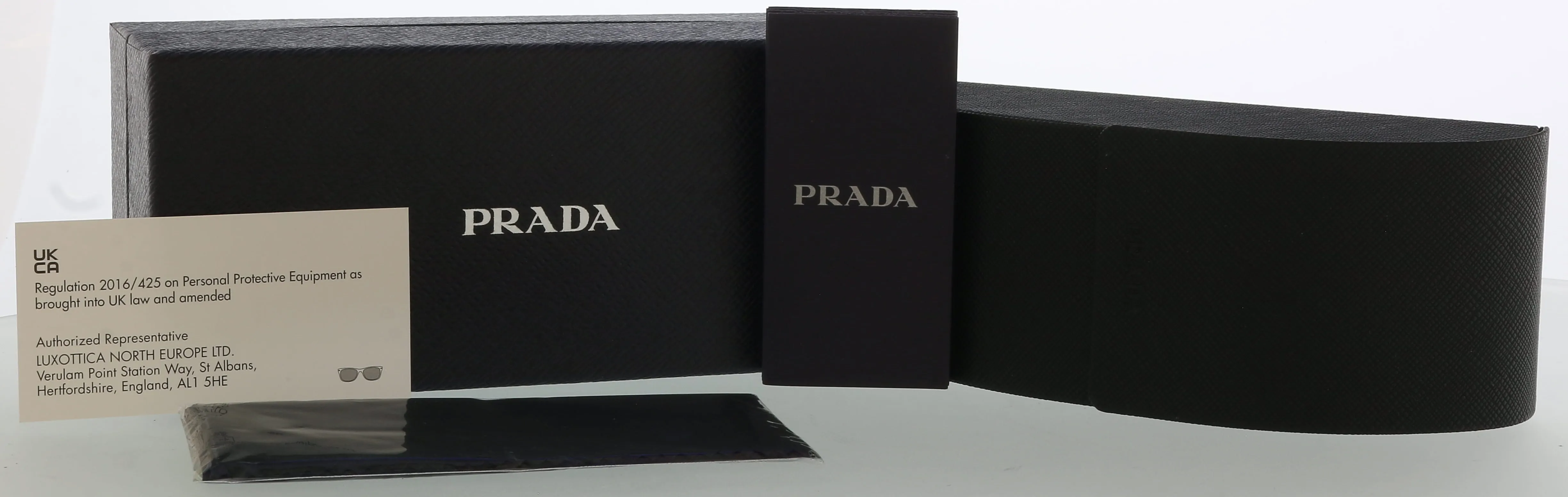 Prada 0PR 06WS U4301A52 Rectangular Full rim Grey Crystal Sunglasses