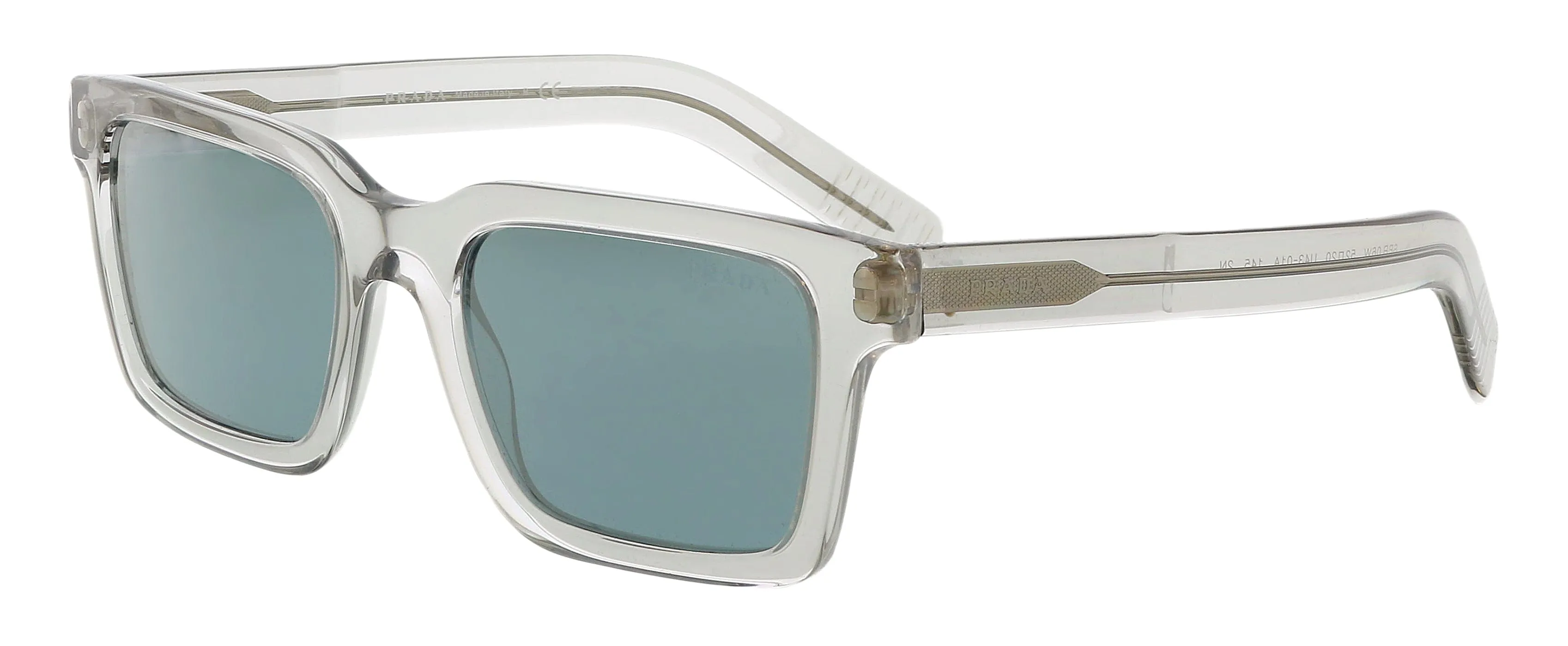 Prada 0PR 06WS U4301A52 Rectangular Full rim Grey Crystal Sunglasses
