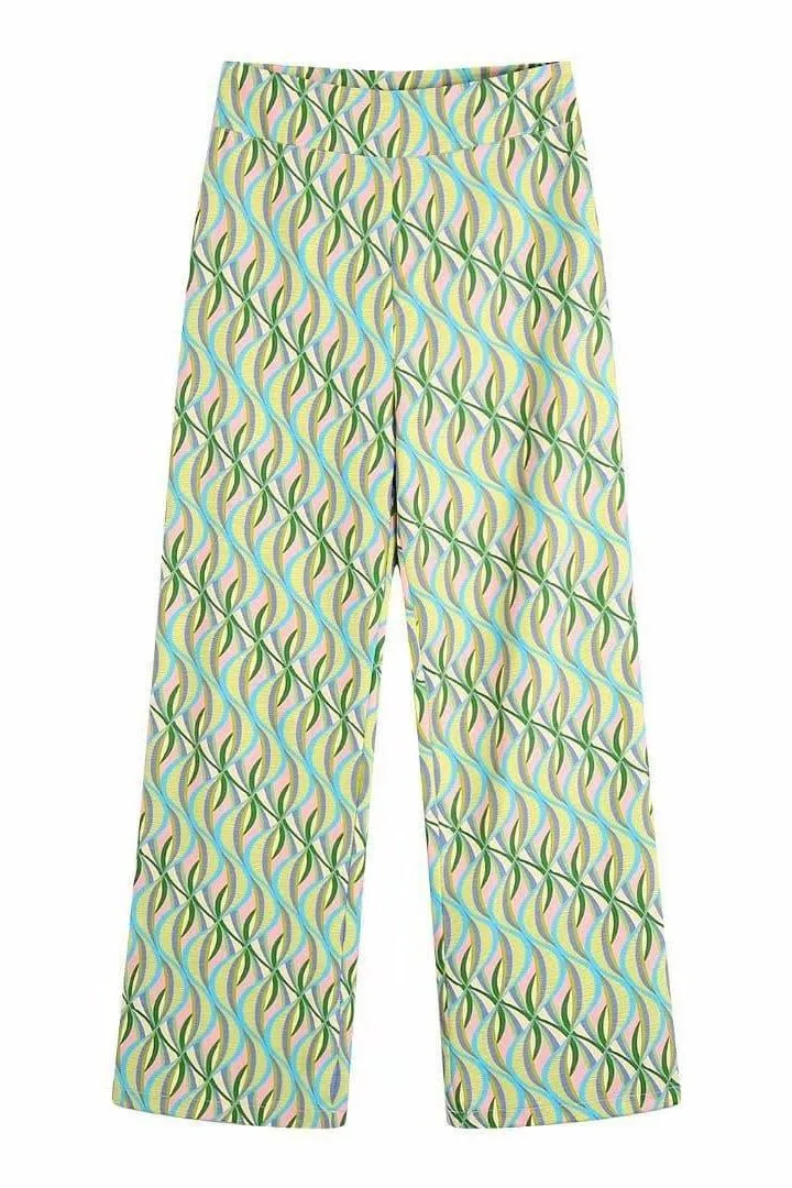 Printed flared trousers