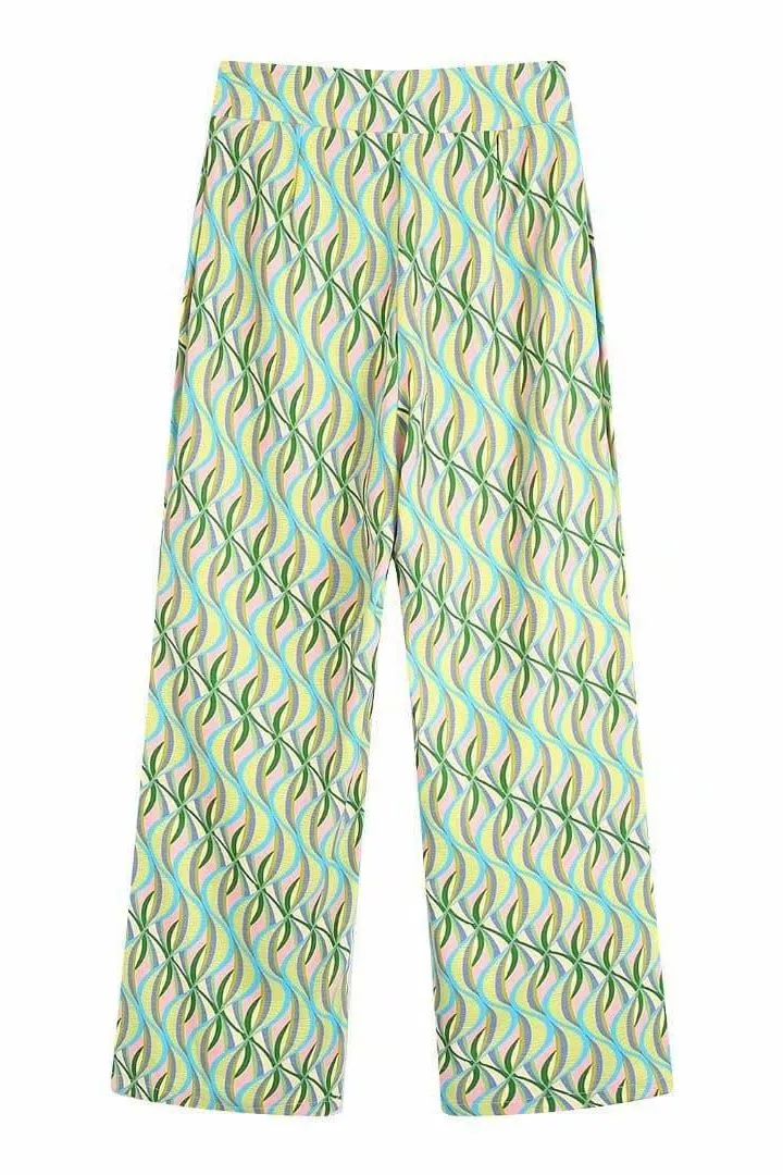 Printed flared trousers