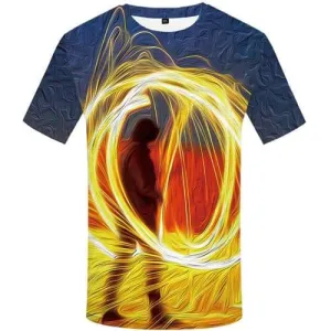 Psychedelic T-shirt Men Colorful Tshirts Cool Character Tshirts Novelty Art T shirts Funny Abstract Tshirts Casual Short Sleeve