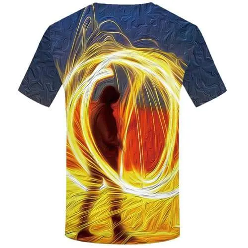 Psychedelic T-shirt Men Colorful Tshirts Cool Character Tshirts Novelty Art T shirts Funny Abstract Tshirts Casual Short Sleeve