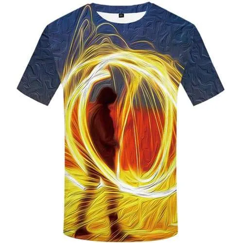 Psychedelic T-shirt Men Colorful Tshirts Cool Character Tshirts Novelty Art T shirts Funny Abstract Tshirts Casual Short Sleeve