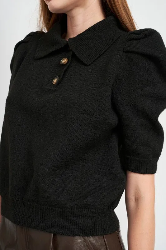 Puff Sleeve Knit Top