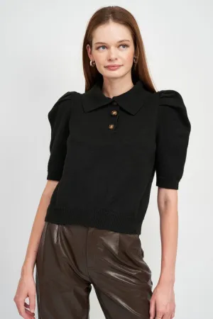 Puff Sleeve Knit Top
