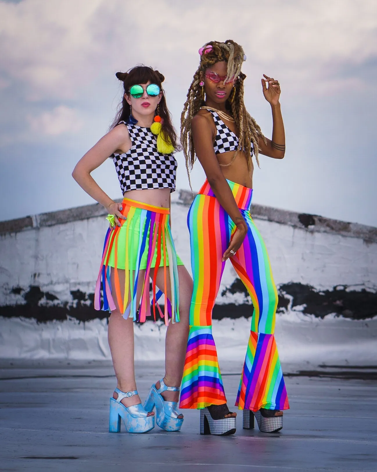 Rainbow Pride Fringe Skirt