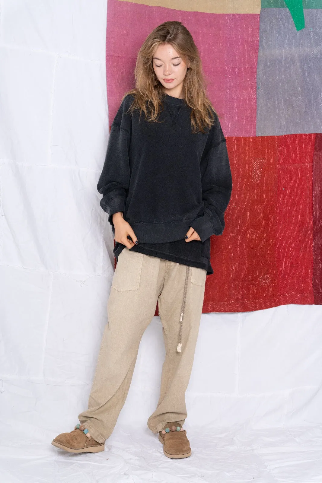 Relax French Terry Sunfaded Dye Sulfur Black