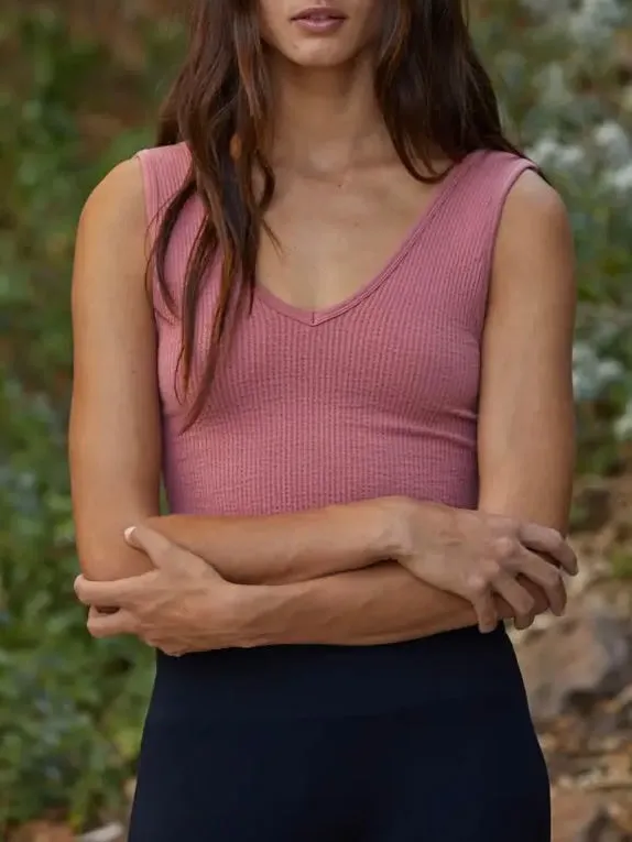 Reversible Crop Tank - Ruby
