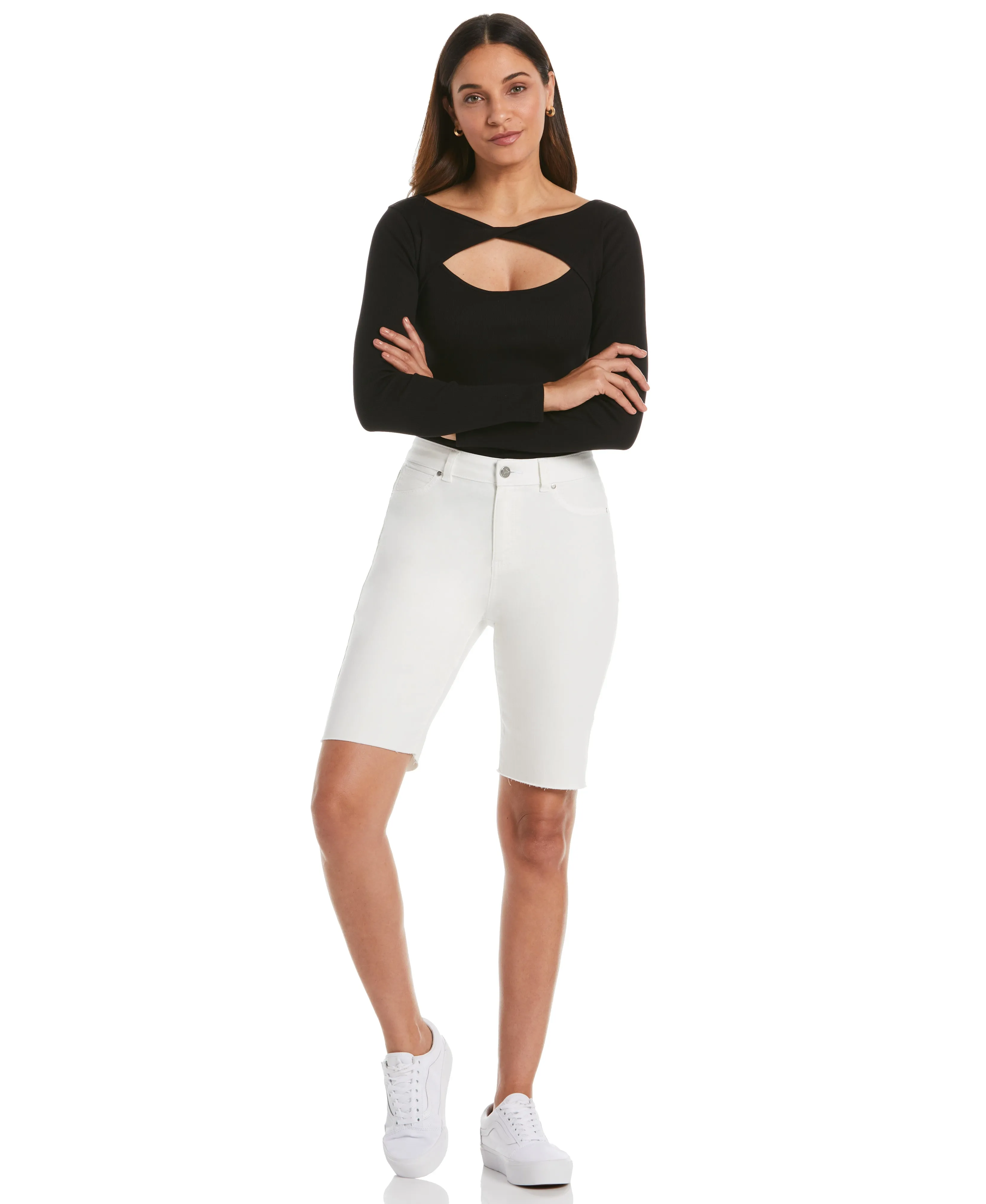 Rib Knit Cutout Top