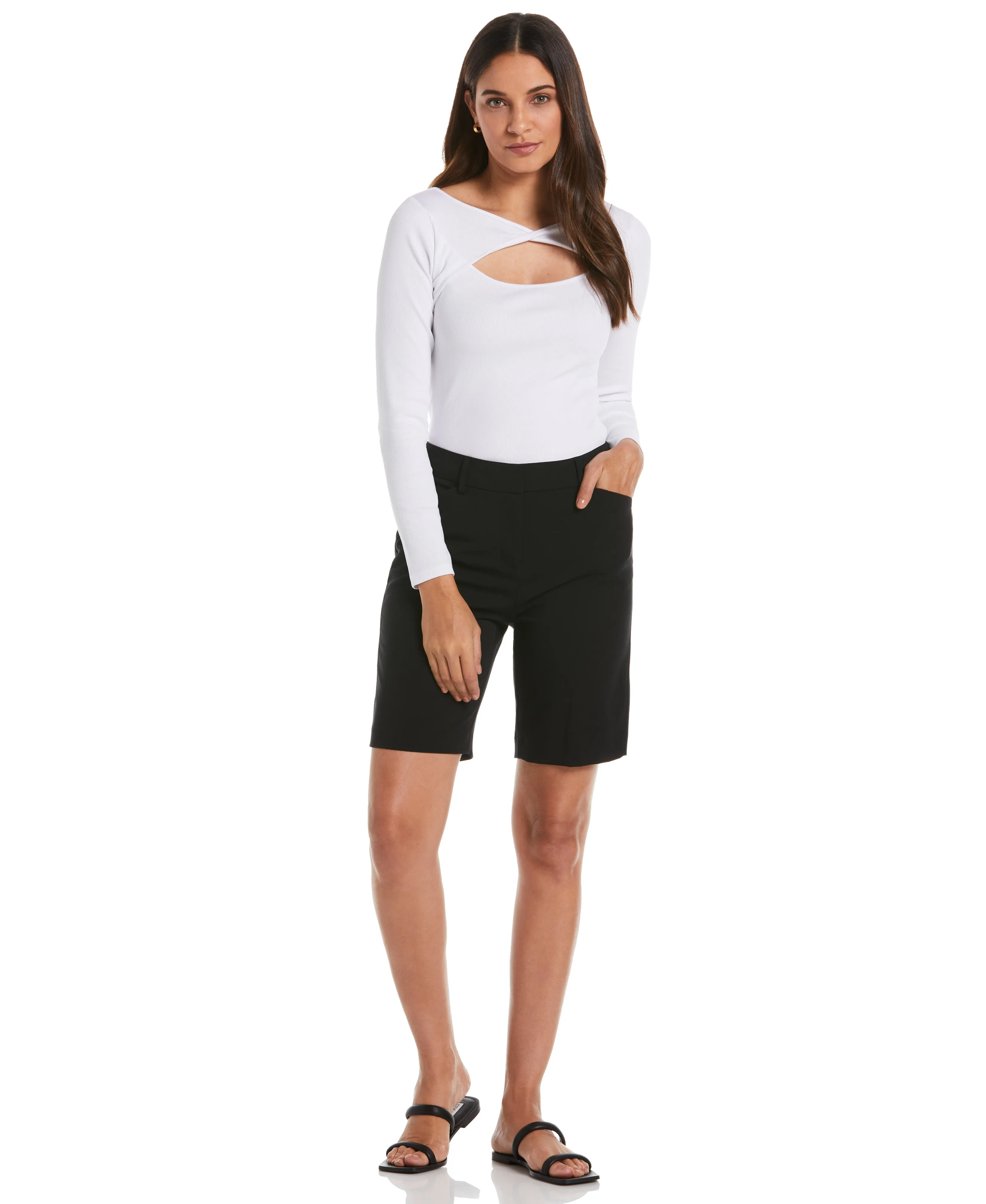 Rib Knit Cutout Top