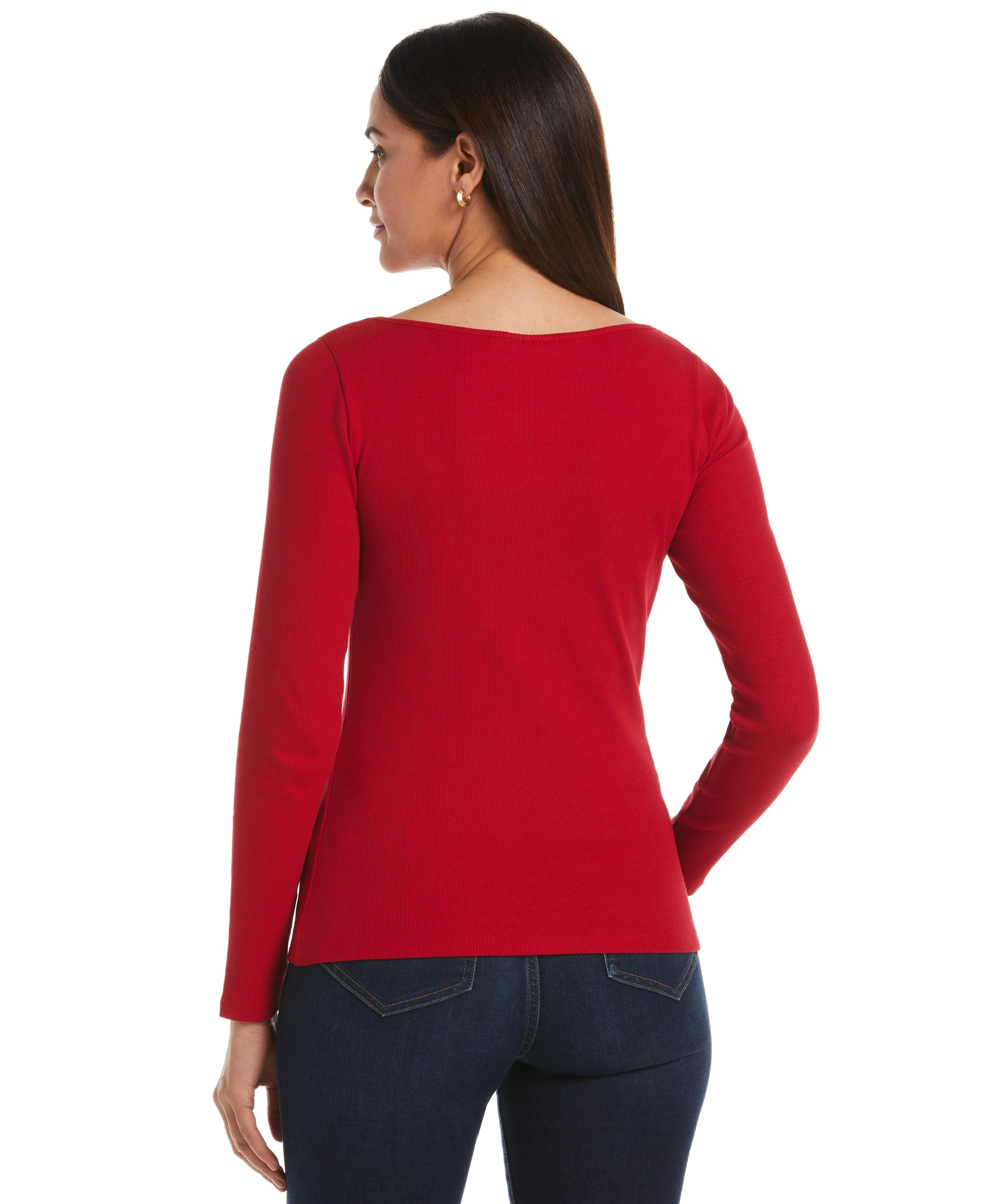 Rib Knit Cutout Top