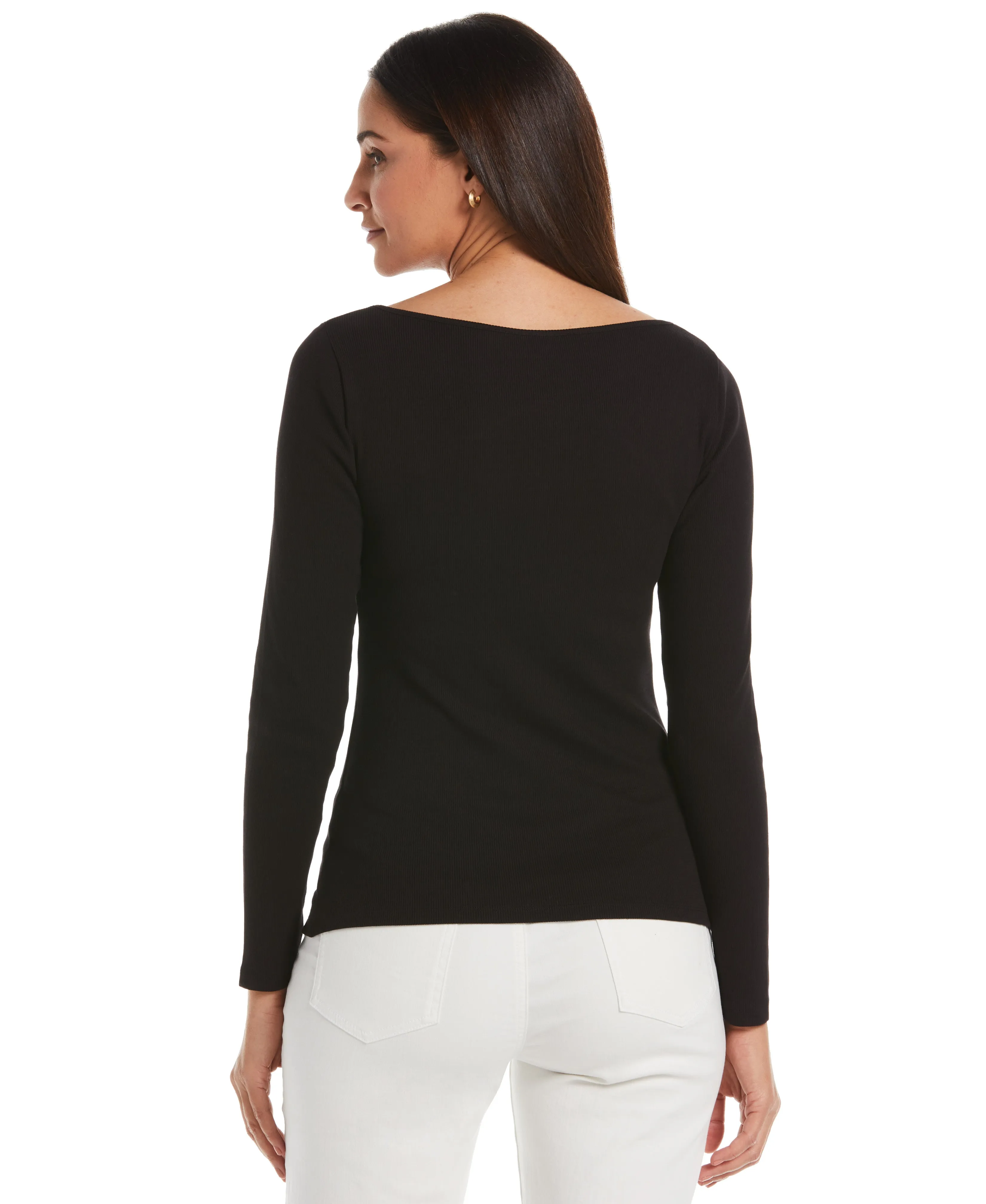 Rib Knit Cutout Top