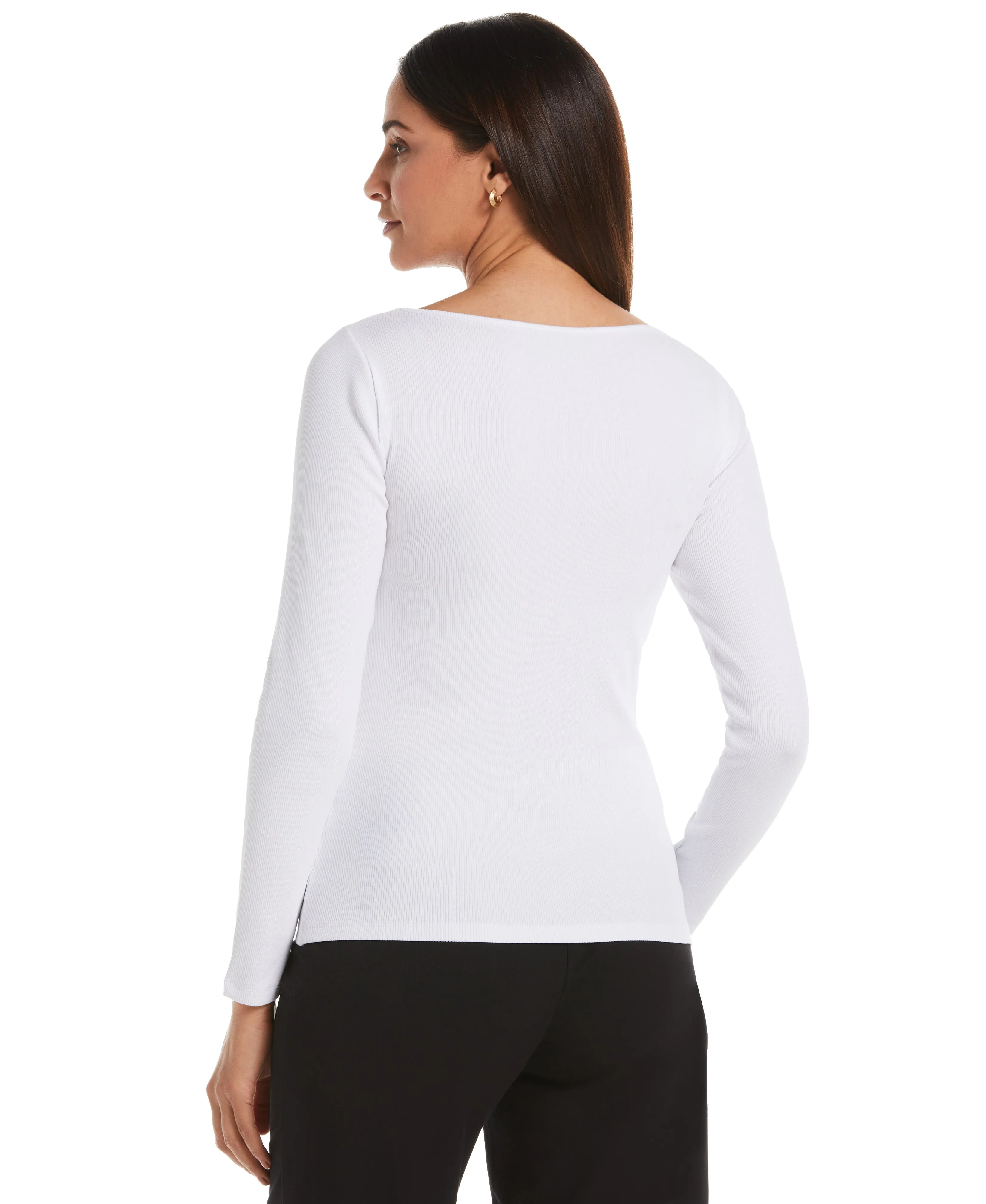 Rib Knit Cutout Top