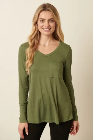 Rib Knit Pocket Top
